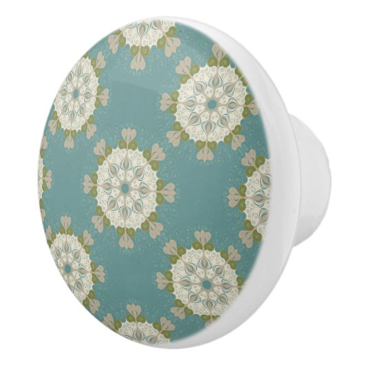 ダマスクパターンと抽象芸術要素 セラミックノブ (右)