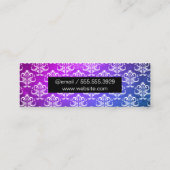 ダマスクパターンテクスチャ紫(緑) スキニー名刺 (裏面)