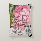 ダマスクパターンフローラかわいらし色 アクセントクッション (正面(垂直))