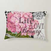 ダマスクパターンフローラかわいらし色 アクセントクッション (裏面)