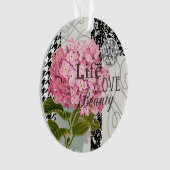 ダマスクパターンフローラかわいらし色 オーナメント (正面)