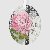 ダマスクパターンフローラかわいらし色 オーナメント (正面)