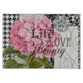 ダマスクパターンフローラかわいらし色 カッティングボード (正面)