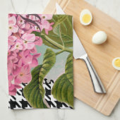 ダマスクパターンフローラかわいらし色 キッチンタオル (四つ折り)