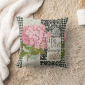 ダマスクパターンフローラかわいらし色 クッション (ブランケット)