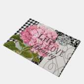 ダマスクパターンフローラかわいらし色 ドアマット (アングル)