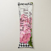 ダマスクパターンフローラかわいらし色 ボディピロー (正面縦)