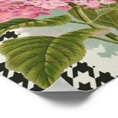 ダマスクパターンフローラかわいらし色 ポスター (角)