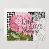 ダマスクパターンフローラかわいらし色 ポストカード (正面/裏面)