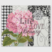 ダマスクパターンフローラかわいらし色 ラッピングペーパー (フラット)