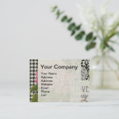 ダマスクパターンフローラかわいらし色 名刺 (スタンド正面)