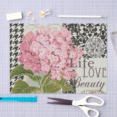 ダマスクパターンフローラかわいらし色 薄葉紙 (クラフト)