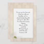 ダマスクパターン上のパールフレーム 招待状 (正面/裏面)