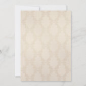 ダマスクパターン上のパールフレーム 招待状 (裏面)