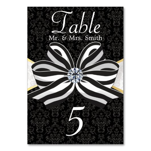 ダマスクパターン付きダイヤモンドリボン テーブルナンバー (正面)