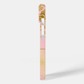 ダマスクパターン赤面ピンク金ゴールド名モノグラム Case-Mate iPhoneケース (裏面 / 左)