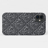 ダマスクパターン黒の背景–23961絶縁Tu Case-Mate iPhoneケース (裏面(横))