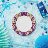 ダマスクパターン4 ペーパープレート (パーティー)