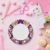 ダマスクパターン4 ペーパープレート (パーティー)