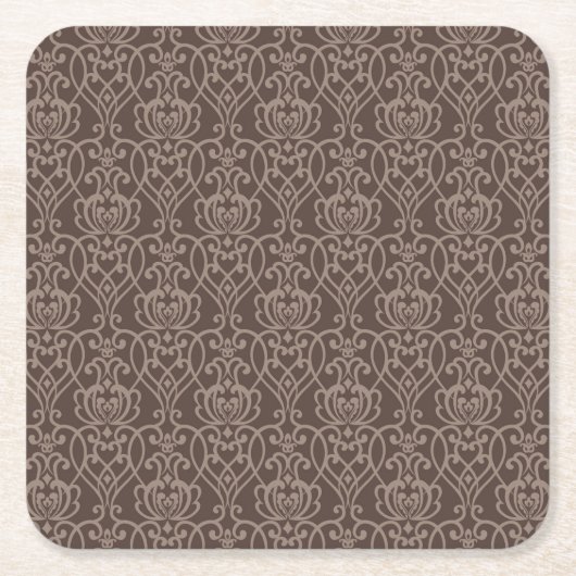 ダマスクパターン6 スクエアペーパーコースター (正面)