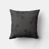 ダマスクパターン、グレーのダマスク、あなたの名前 クッション (裏面)