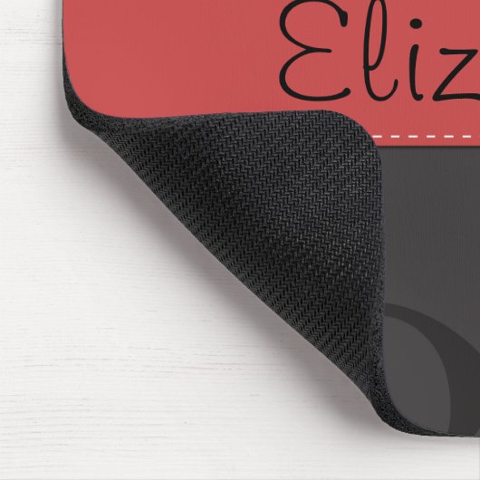 ダマスクパターン、グレーのダマスク、あなたの名前 マウスパッド (コーナー)