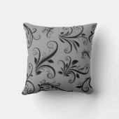 ダマスクパターン、グレーダマスク、ダフランスのマスク クッション (裏面)