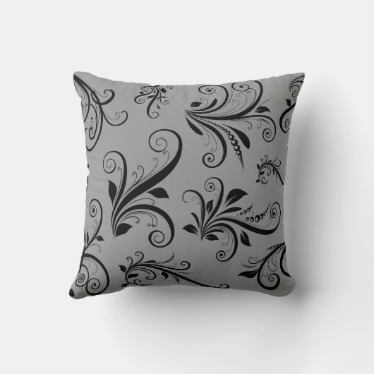 ダマスクパターン、グレーダマスク、ダフランスのマスク クッション (裏面)