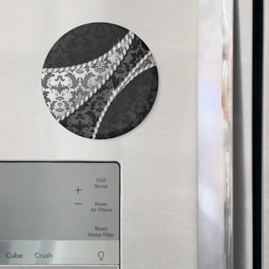 ダマスクパターン、グレーダマスク、ダフランスのマスク マグネット (インサイチュ (冷蔵庫))