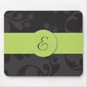 ダマスクパターン、グレーダマスク、モノグラム マウスパッド (正面)