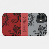 ダマスクパターン,グレーダマスク,レッドダマスク,あなたの名前 Case-Mate iPhoneケース (裏面(横))