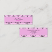 ダマスクパターン、ピンクダマスク、ダフランスのマスク スキニー名刺 (正面/裏面)