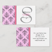 ダマスクパターン、ピンクダマスク、ダフランスのマスク 名刺 (正面/裏面)