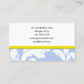 ダマスクパターン、ブルーダマスク、ダフランスのマスク 名刺 (裏面)