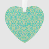 ダマスクパターン,ブルーダマスク,甘い16,誕生日 オーナメント (裏面)