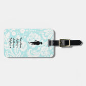 ダマスクパターン;女ランニングの子のパターン ラゲッジタグ (正面横)