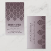 ダマスクパターン（濃い紫） 名刺 (正面/裏面)