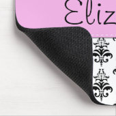 ダマスクパターン、白黒ダマスク、お名前 マウスパッド (コーナー)