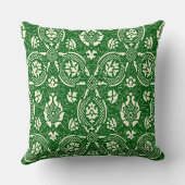 ダマスクパターン – 緑のヴィンテージエレガント生地 クッション (裏面)