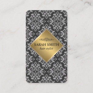 ダマスクパターン/金ゴールドメタル 名刺