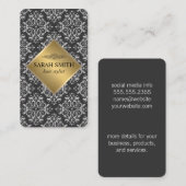 ダマスクパターン/金ゴールドメタル 名刺 (正面/裏面)