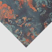 ダマスクパタ動揺してーン銅ティール(緑がかった色)デコページ 薄葉紙 (詳細)