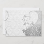 ダマスクパリシエエレガントンヌ – 白黒結婚ズ 招待状 (裏面)