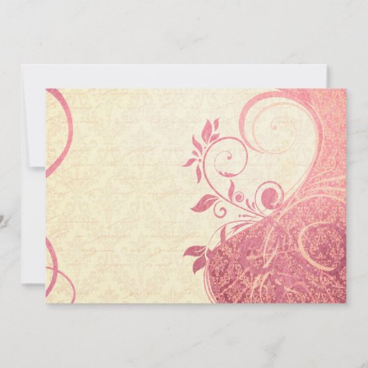 ダマスクパリジェンヌ – ハニーサックル&アイボリー結婚ズ 招待状 (裏面)