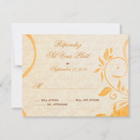 ダマスクパリジェンヌ – マーマレード&秋スパイスRSVP 出欠カード (正面)