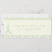 ダマスクパリボーディングパス結婚式招待状 招待状 (裏面)