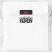 ダマスクパーソナライズされたウェディングステッカー スクエアシール (バッグ)