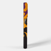 ダマスクパーソナライズされたパープルイエロー金ゴールドフローラ Case-Mate iPhoneケース (裏面 / 右)