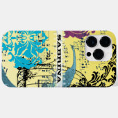 ダマスクパーソナライズされたピーコックバードケージミュージカルノート Case-Mate iPhoneケース (裏面 (横))