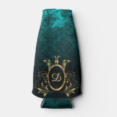 ダマスクパーソナライズされた金ゴールドフレームラグジュアリー ボトルクーラー (正面)